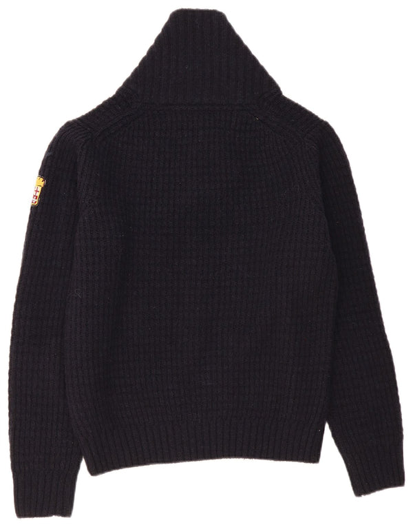 Suéter feminino MARINA MILITARE com gola xale e gola 10 pequeno azul marinho