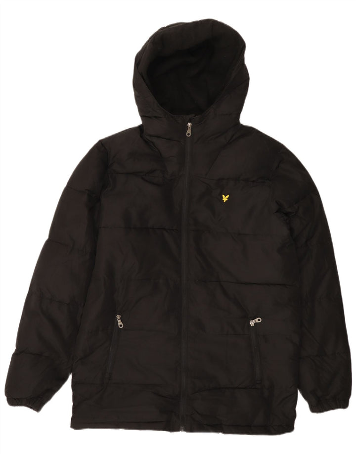 Casaco acolchoado com capuz para meninos LYLE & SCOTT 15-16 anos poliéster preto
