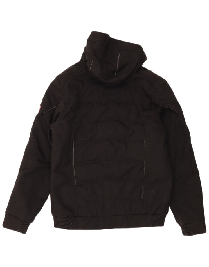 Jaqueta masculina acolchoada com capuz Engelbert Strauss UK 38 poliéster preto médio
