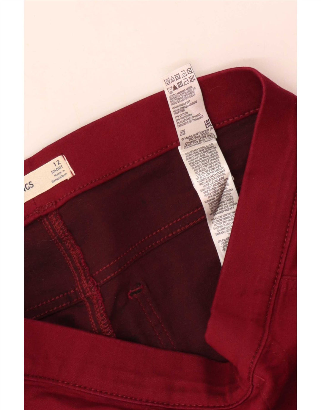 Calça jeans feminina Marks & Spencer UK 12 médio W30 L26 algodão vermelho