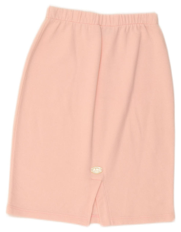 Saia lápis feminina vintage de cintura alta IT 42 médio W26 algodão rosa