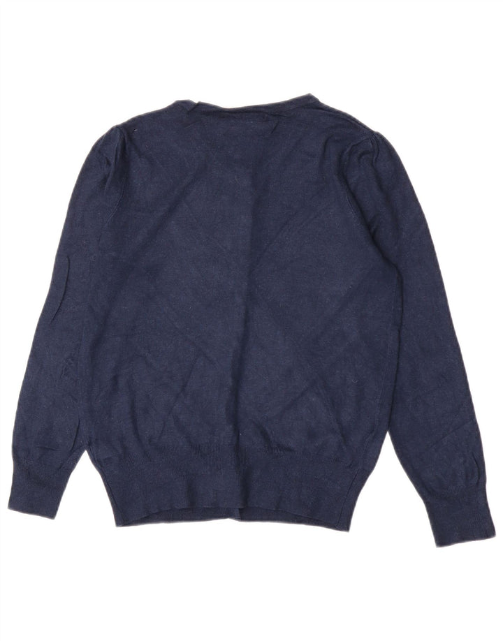 Suéter cardigã feminino Marks & Spencer UK 12 viscose azul marinho médio