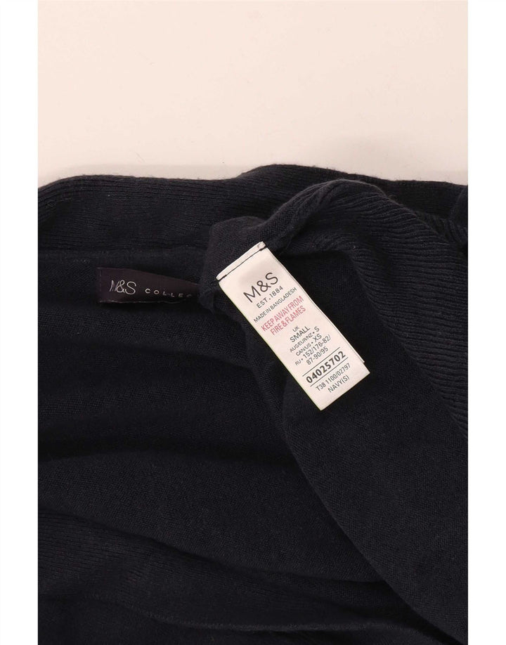 Suéter cardigã aberto feminino Marks & Spencer pequeno azul marinho acrílico