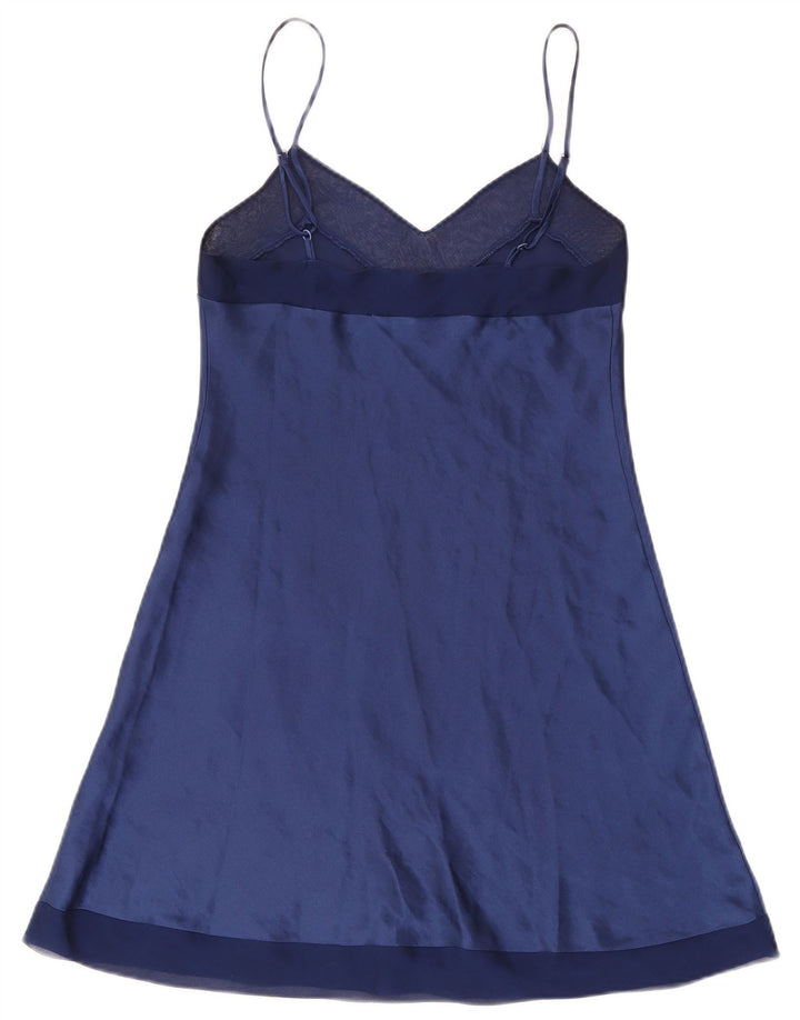 Vestido deslizante feminino St. Bernard Reino Unido 10 pequeno poliéster azul marinho
