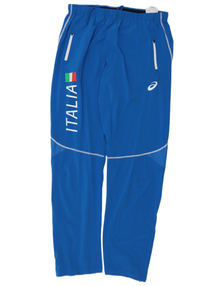 Calça de treino Asics Mens Italia Graphic XL azul poliéster