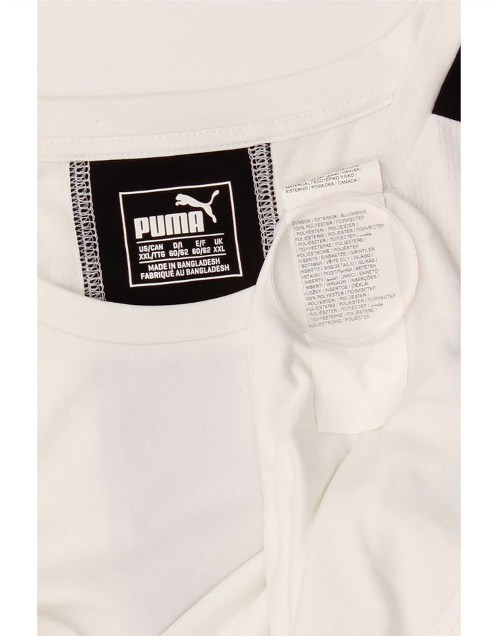 Camiseta masculina PUMA Top 2XL poliéster branco colorblock