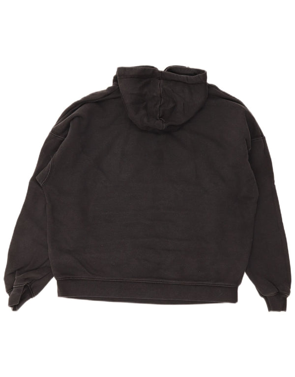 Adidas feminino gráfico moletom com capuz UK 12 médio preto colorblock algodão