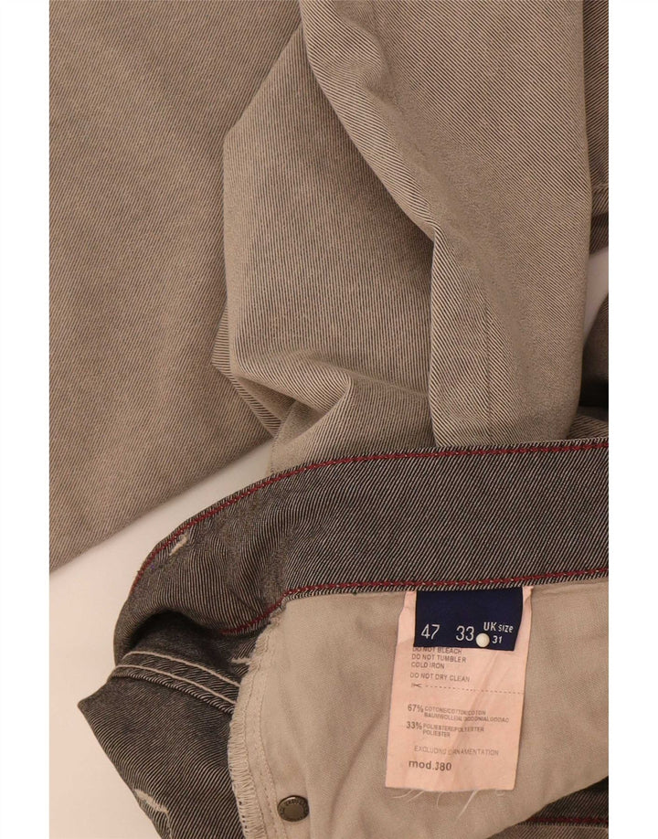 Trussardi Calça jeans reta masculina W31 L33 algodão cinza