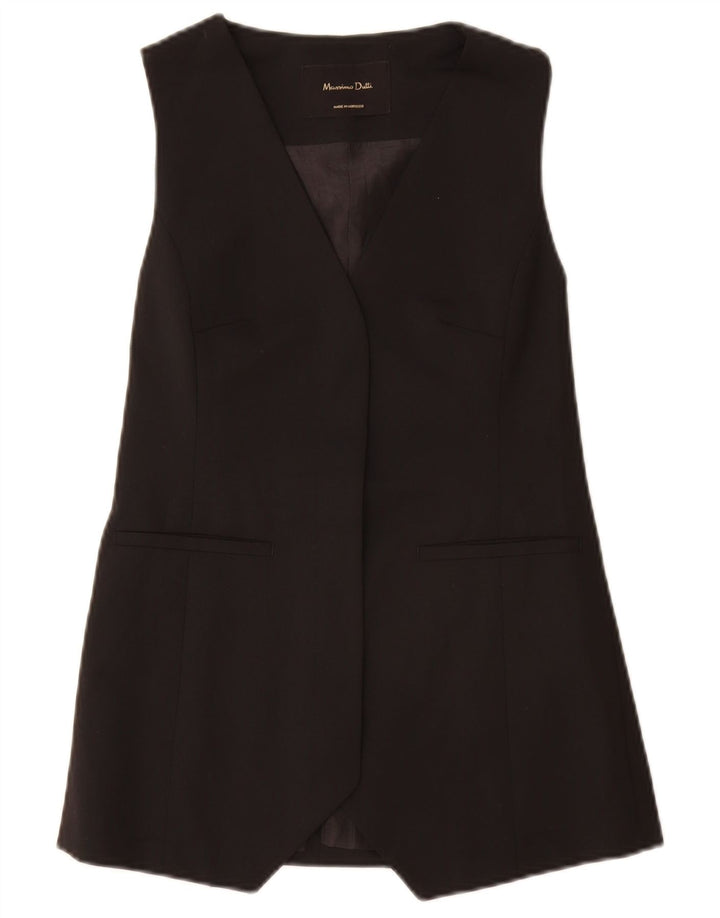 Jaqueta blazer feminina aberta sem mangas Massimo Dutti Reino Unido 6 XS preto poliéster