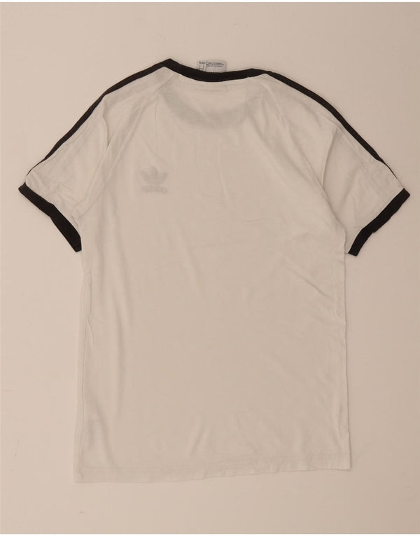 Adidas Mens T-Shirt Top Pequeno Algodão Branco