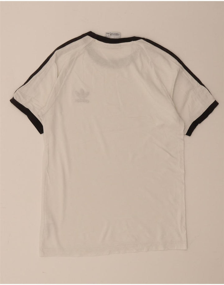 Adidas Mens T-Shirt Top Pequeno Algodão Branco