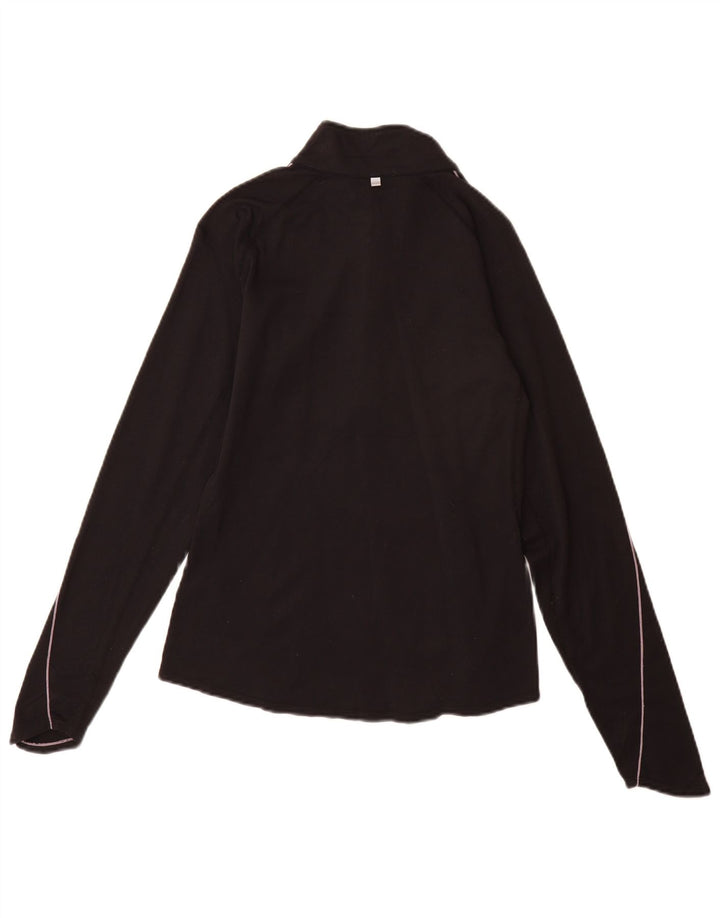Nike Womens Dri Fit Pullover Treino Top Reino Unido 8/10 Pequeno Preto Nylon