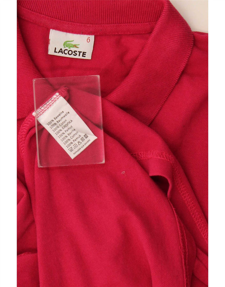 Camisa polo masculina Lacoste tamanho 6 XL algodão rosa