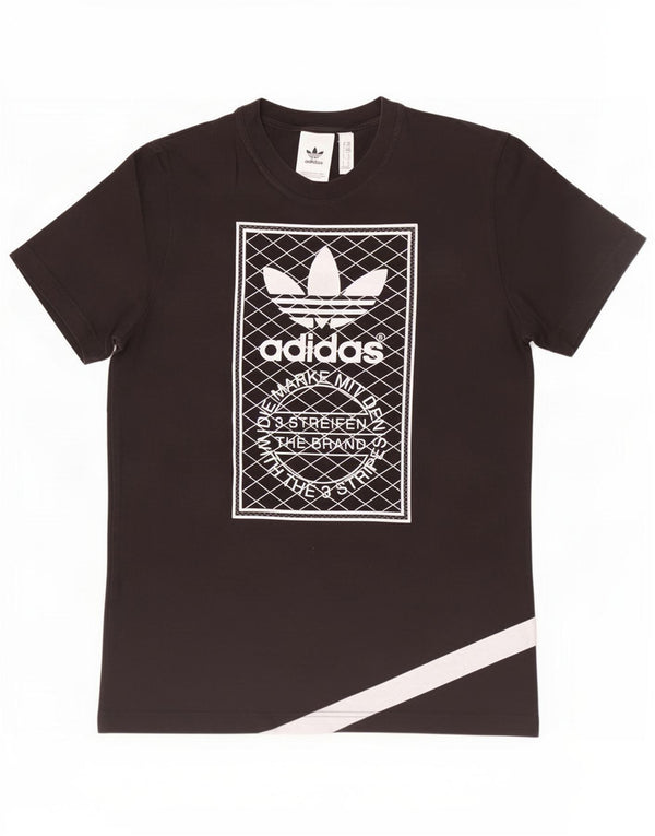 Adidas Mens Graphic T-Shirt Top Médio Algodão Preto
