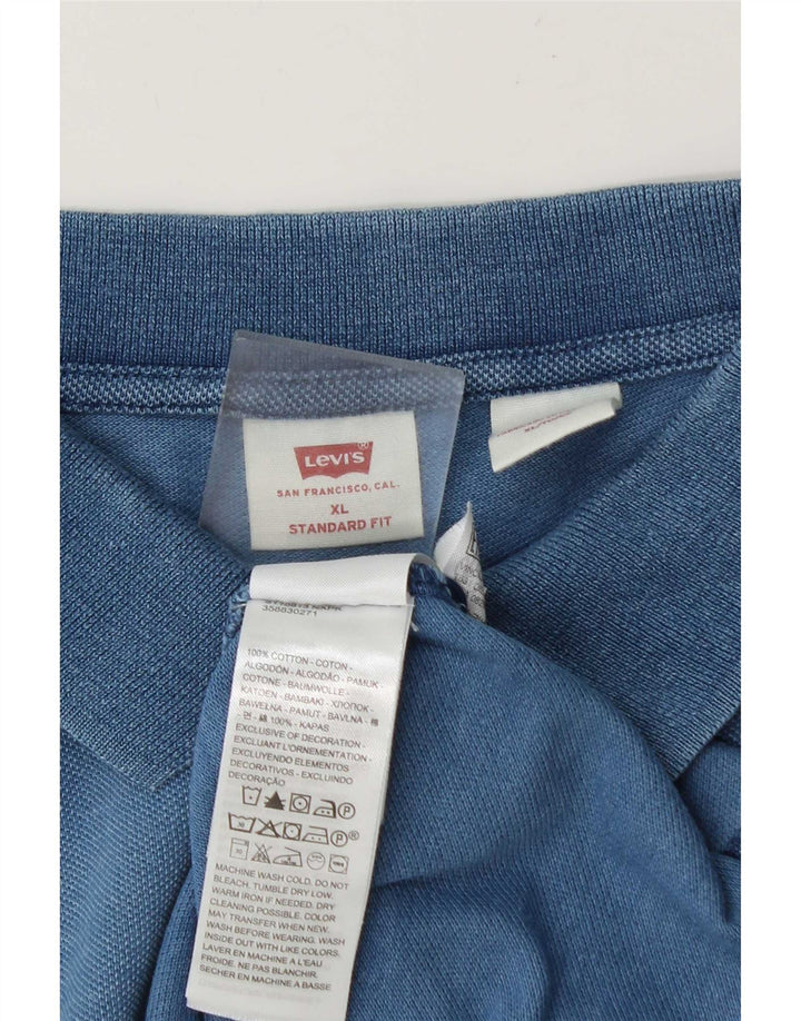 Camisa polo masculina Levi's Standard Fit XL azul algodão