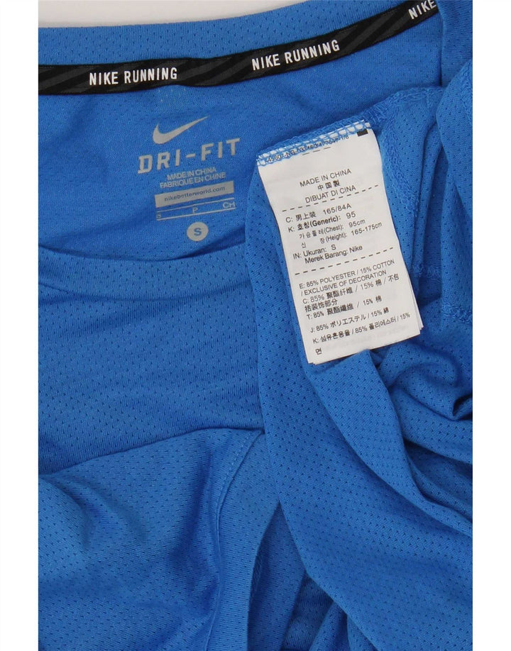 Camiseta masculina Nike Dri Fit Top pequeno azul poliéster