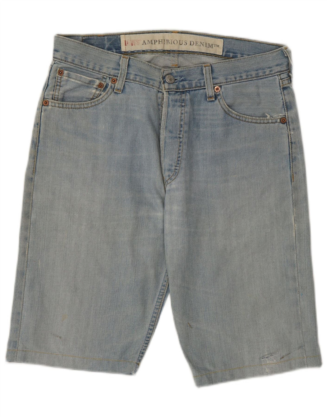 LEVI'S Masculino 501 Shorts Jeans W30 Algodão Azul Médio