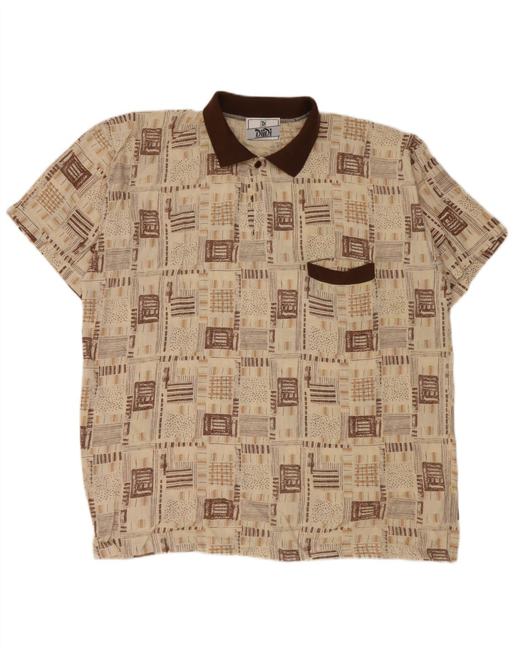 Camisa polo masculina vintage XL viscose bege