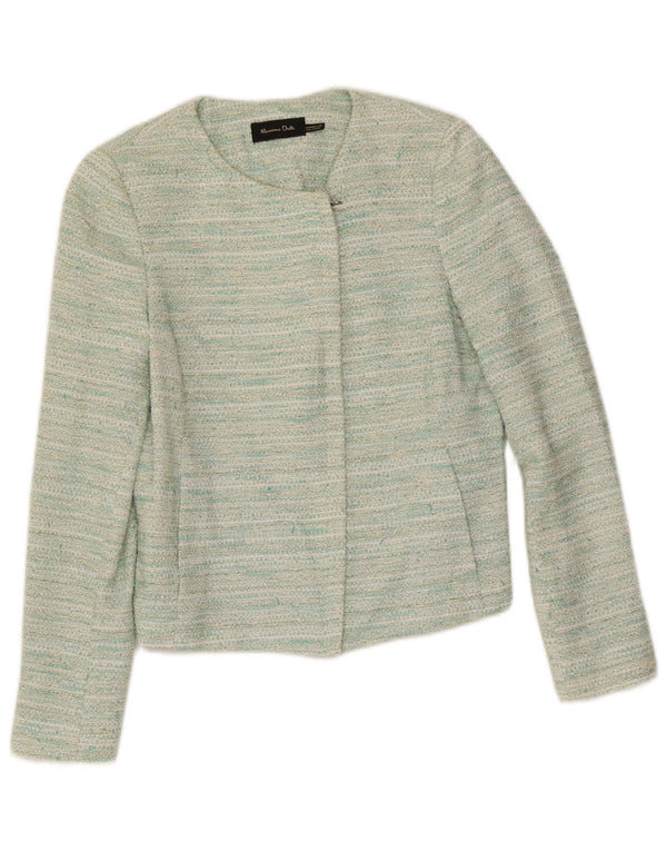Jaqueta blazer feminina Massimo Dutti com zíper completo EU 38 pequena verde manchada