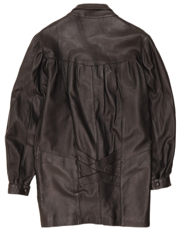 Casaco de couro feminino Trekway UK 10 pequeno preto
