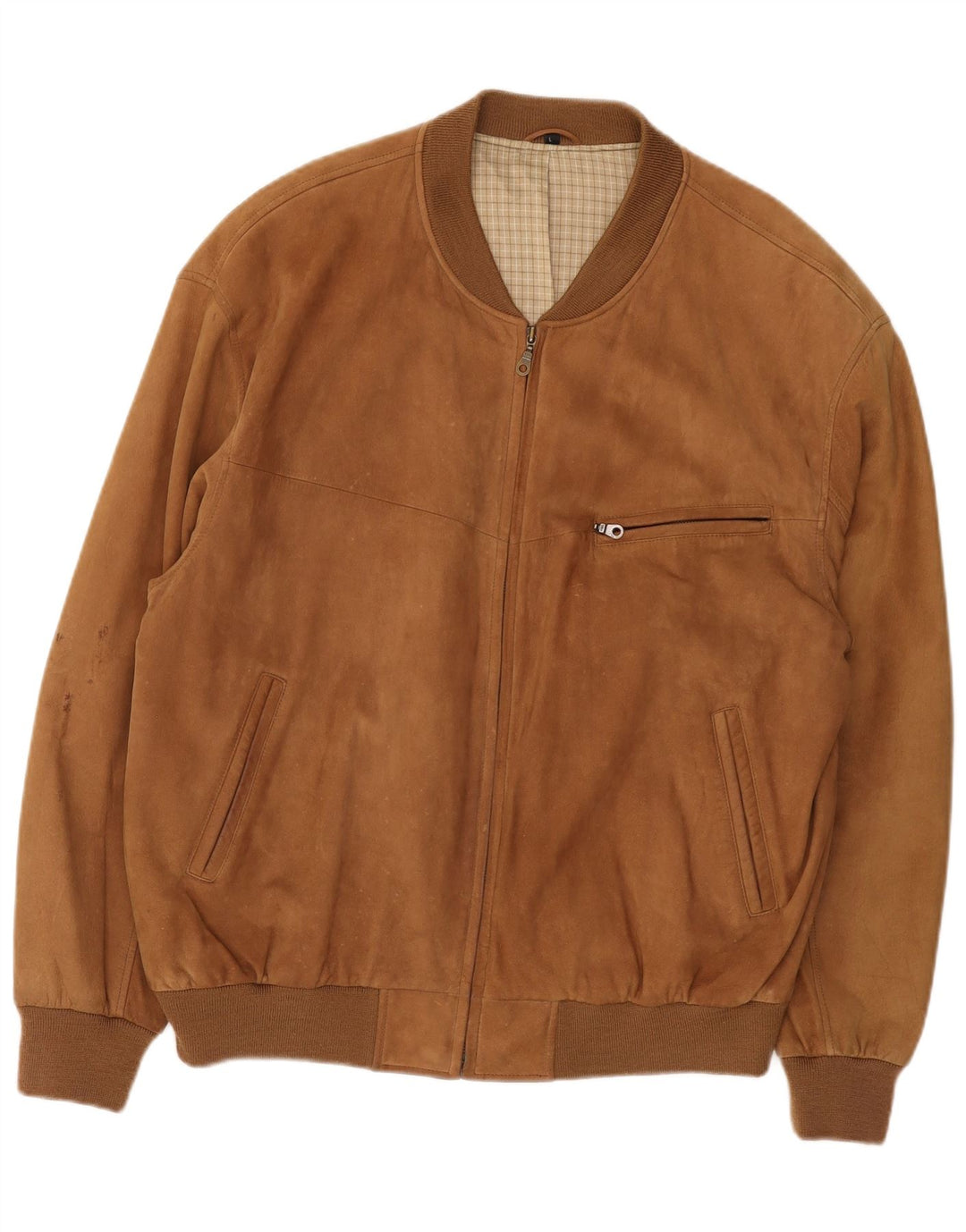 Jaqueta bomber masculina de camurça Canda Reino Unido 40 grande couro marrom