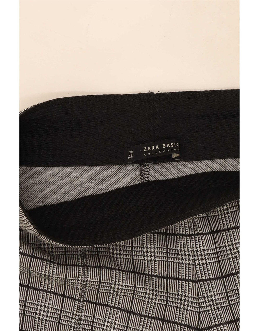Zara Leggings Mulher UK 14 Médio Preto Houndstooth