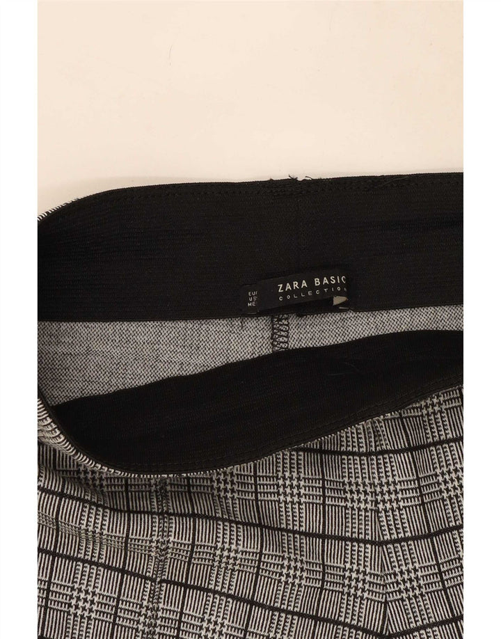 Zara Leggings Mulher UK 14 Médio Preto Houndstooth