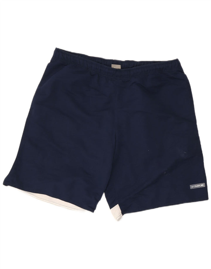 Shorts esportivos masculinos Nike XL azul marinho colorblock poliéster