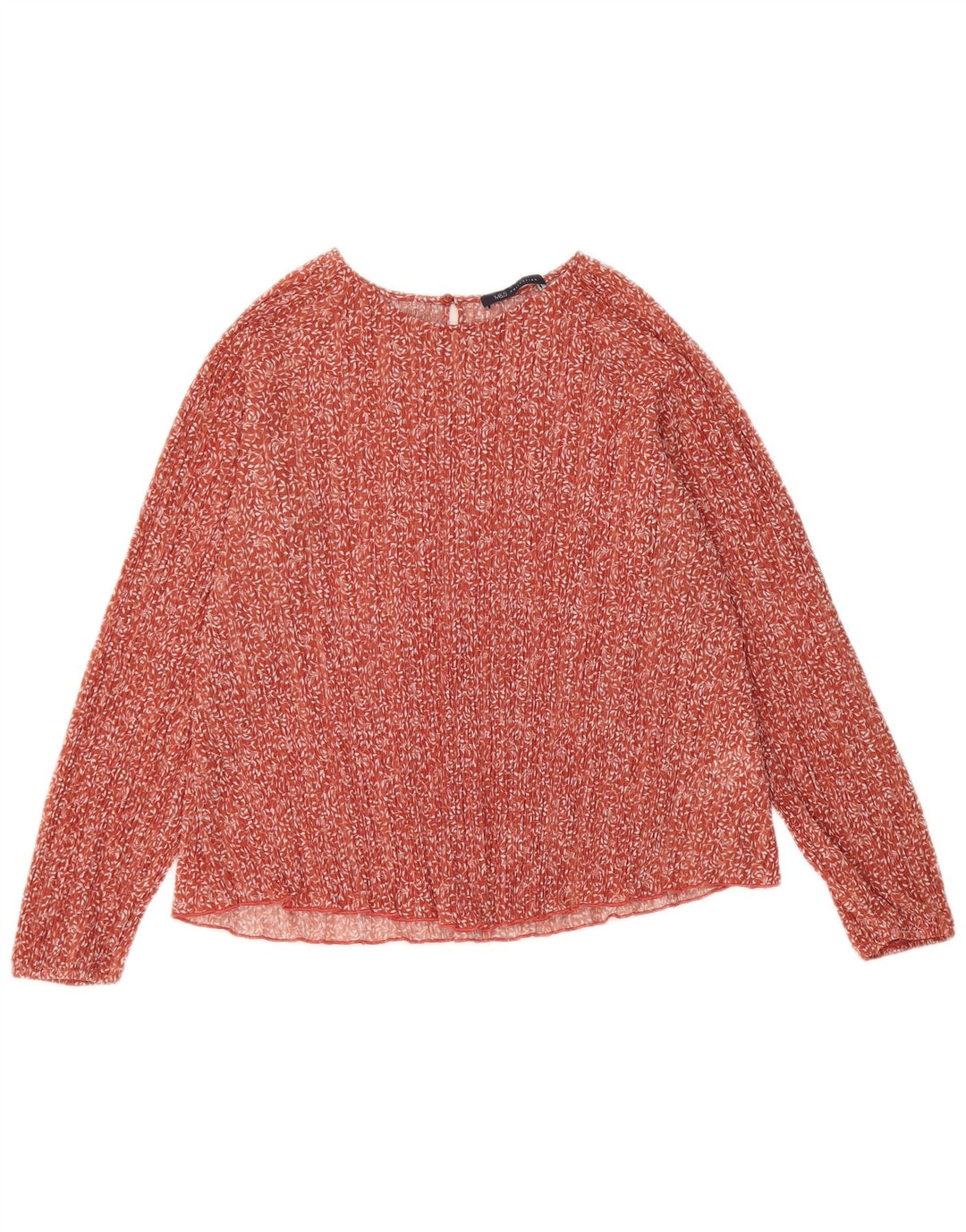 Blusa feminina de manga comprida MARKS & SPENCER UK 12 médio vermelho floral