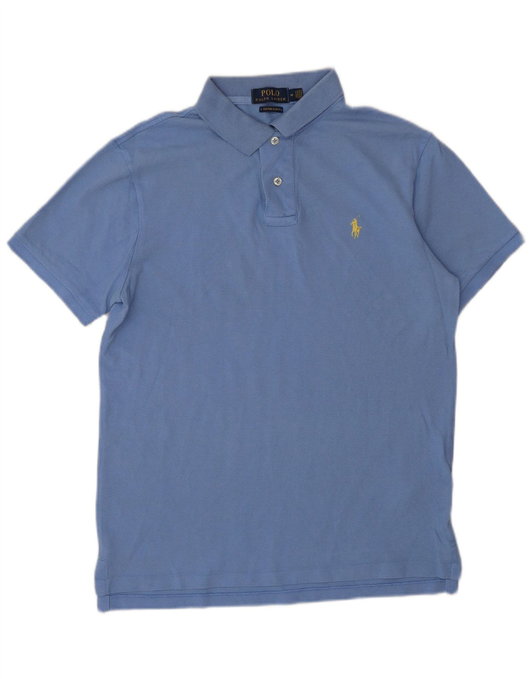 POLO RALPH LAUREN Camisa polo masculina personalizada slim fit de algodão azul médio