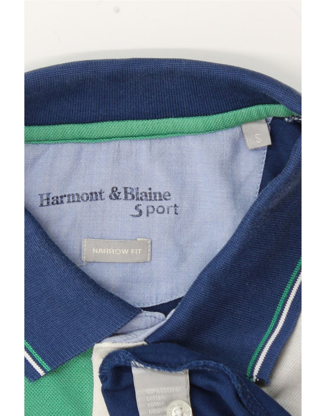 Camisa polo masculina HARMONT & BLAINE com corte estreito e algodão azul pequeno