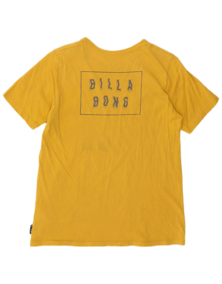 Camiseta feminina gráfica Billabong UK 12 algodão amarelo médio