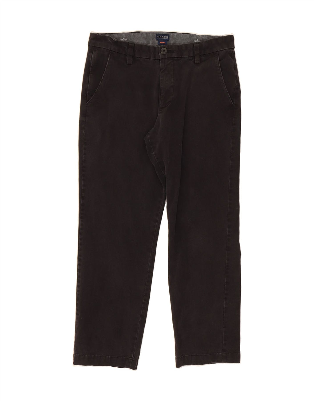 DOCKERS Mens Slim Fit Chino Trousers W32 L26 Black Cotton Vintage Dockers and Second-Hand Dockers from Messina Hembry 