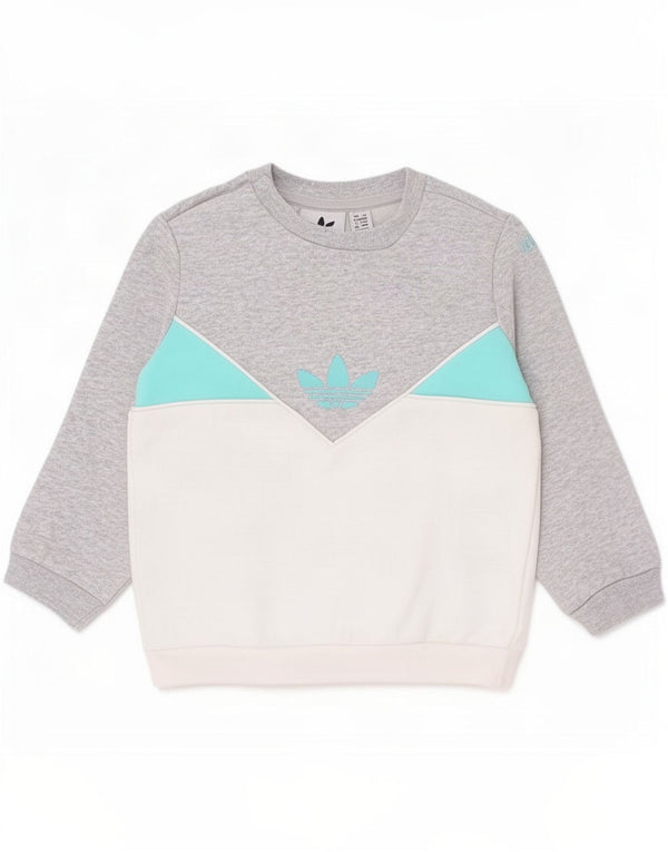 Suéter gráfico Adidas Baby Boys 12-18 meses cinza colorblock