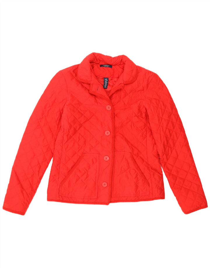 Jaqueta acolchoada feminina Chaps UK 10 poliéster vermelho pequeno