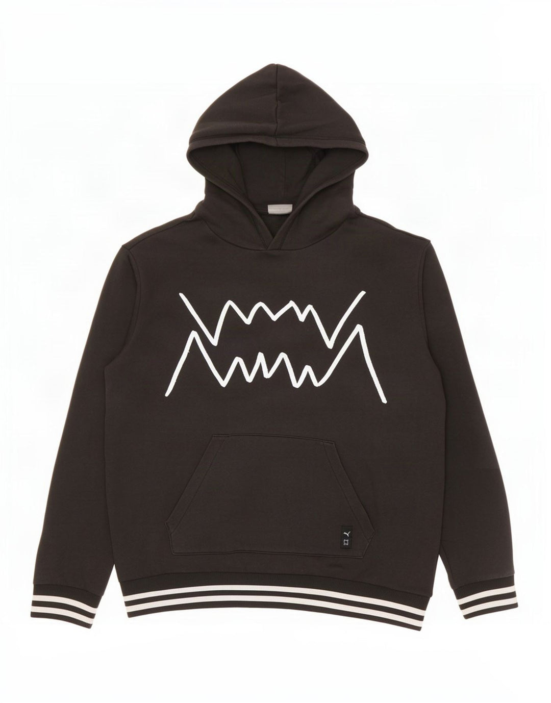 Puma masculino gráfico moletom com capuz médio algodão preto