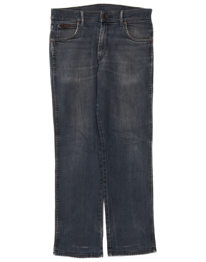 WRANGLER Masculino Texas Stretch Straight Jeans W32 L30 Azul Algodão