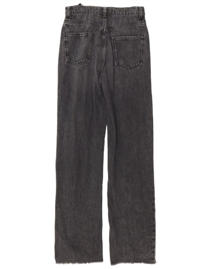Zara Jeans reto feminino EU 36 pequeno W26 L33 algodão cinza