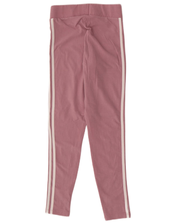 Leggings Adidas Femininas Gráficas UK 10 Pequenas Listradas Rosa Algodão Esportes