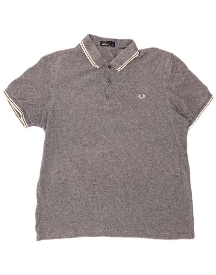 Camisa polo masculina Fred Perry XL algodão cinza
