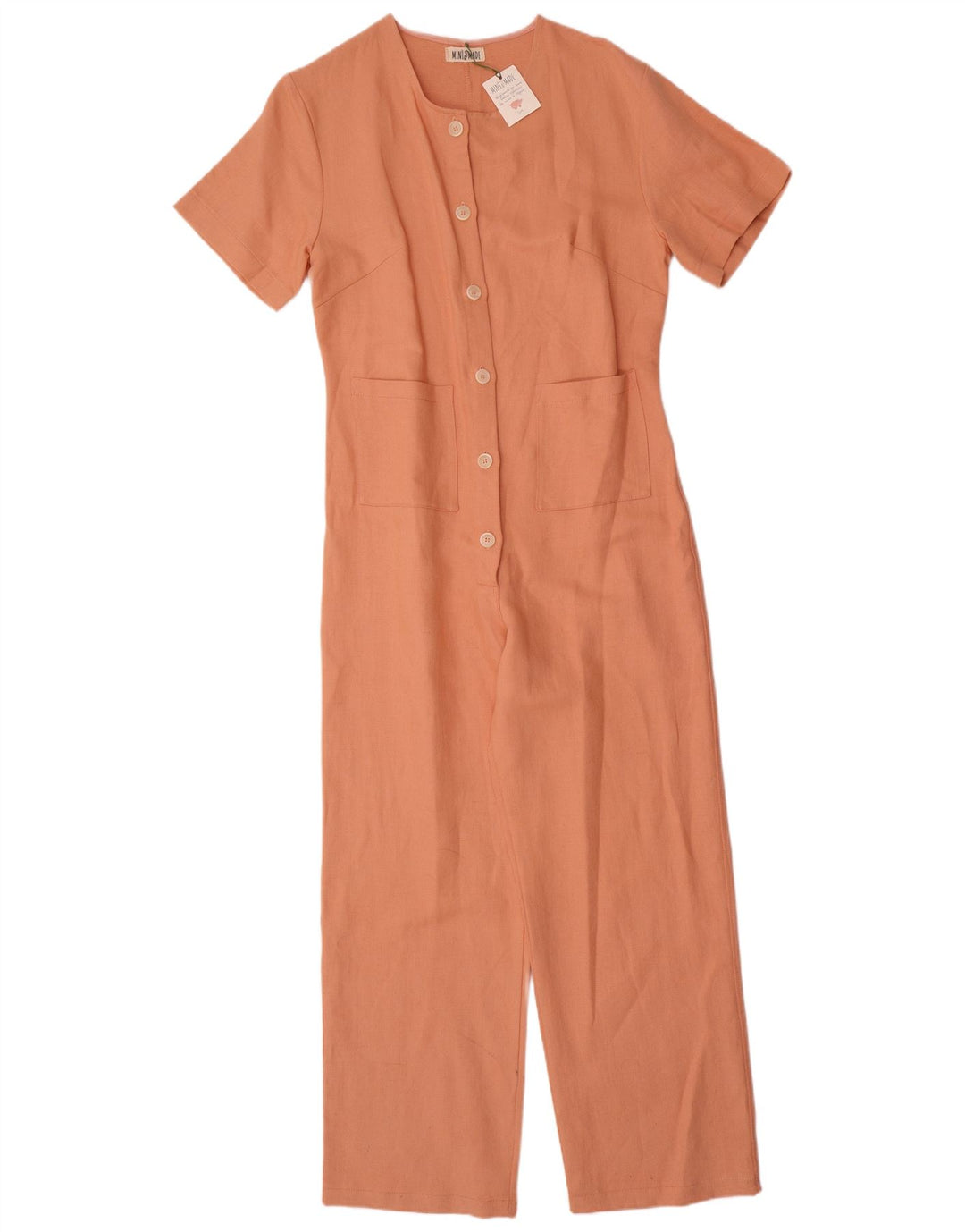 Macacão feminino vintage UK 10 pequeno laranja