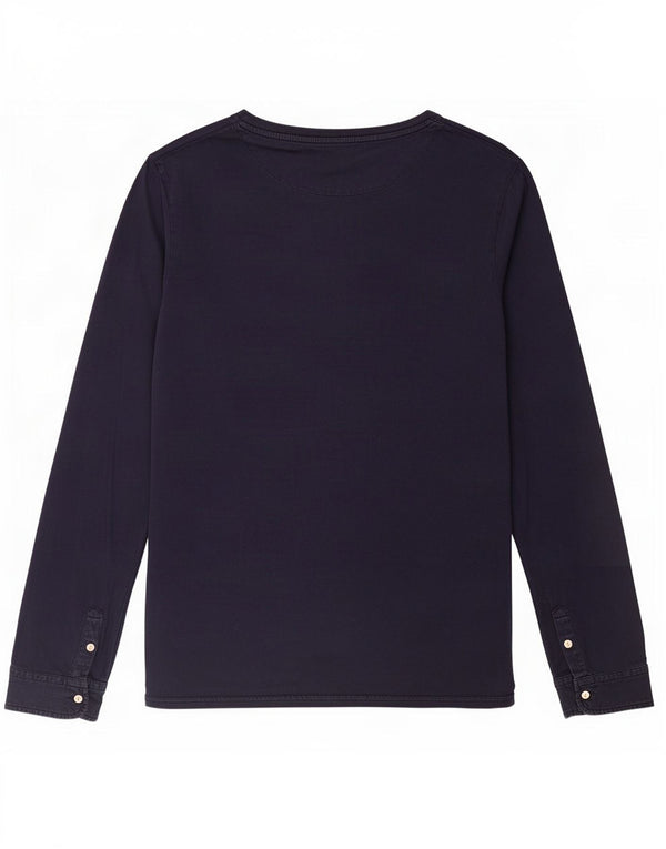 Scotch & Soda Camiseta masculina de manga comprida grande algodão azul marinho