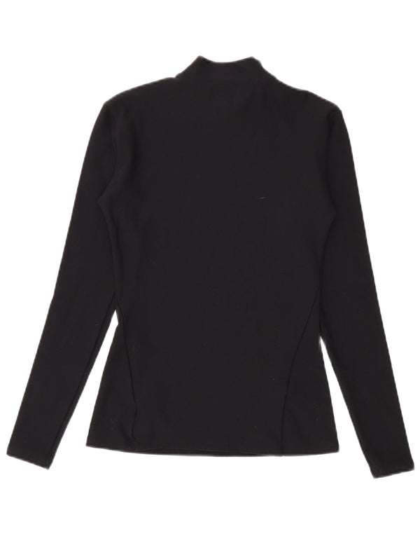 Under Armour Feminino Cold Gear Top Manga Longa Reino Unido 12 Médio Preto Nylon