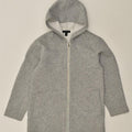 J. CREW Womens Loose Fit Longline Zip Hoodie Sweater UK 2 2XS Grey | Vintage J. Crew | Thrift | Second-Hand J. Crew | Used Clothing | Messina Hembry 