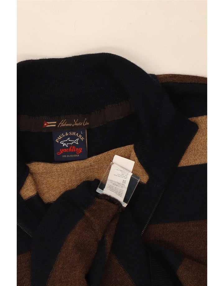 Suéter masculino Paul & Shark Yachting com zíper e gola grande multicolorido