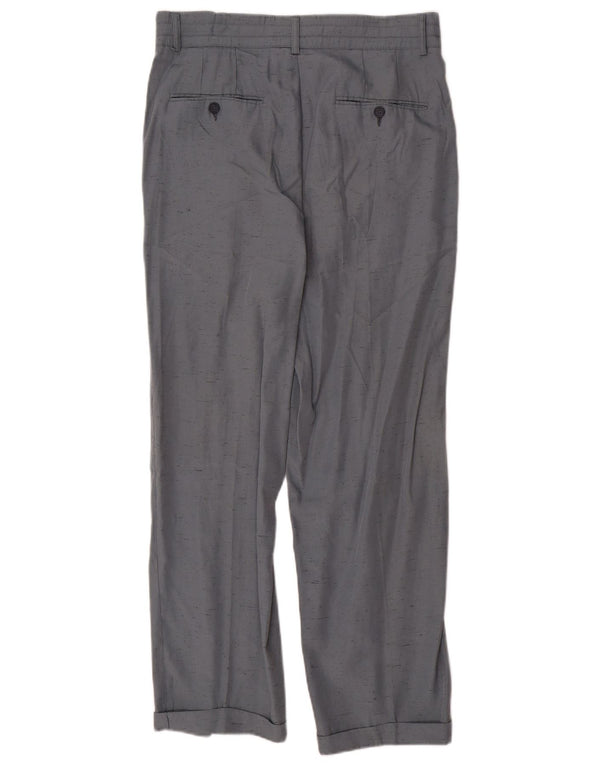 Calça de terno feminina vintage IT 46 grande W30 L28 cinza salpicado