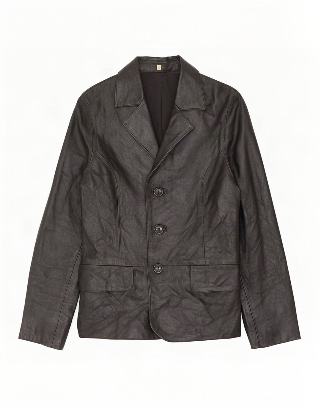 Jaqueta de couro feminina vintage UK 10 pequena preta