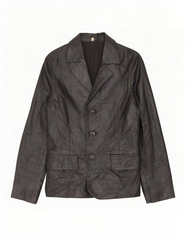 Vintage Womens Leather Jacket UK 10 Small Black