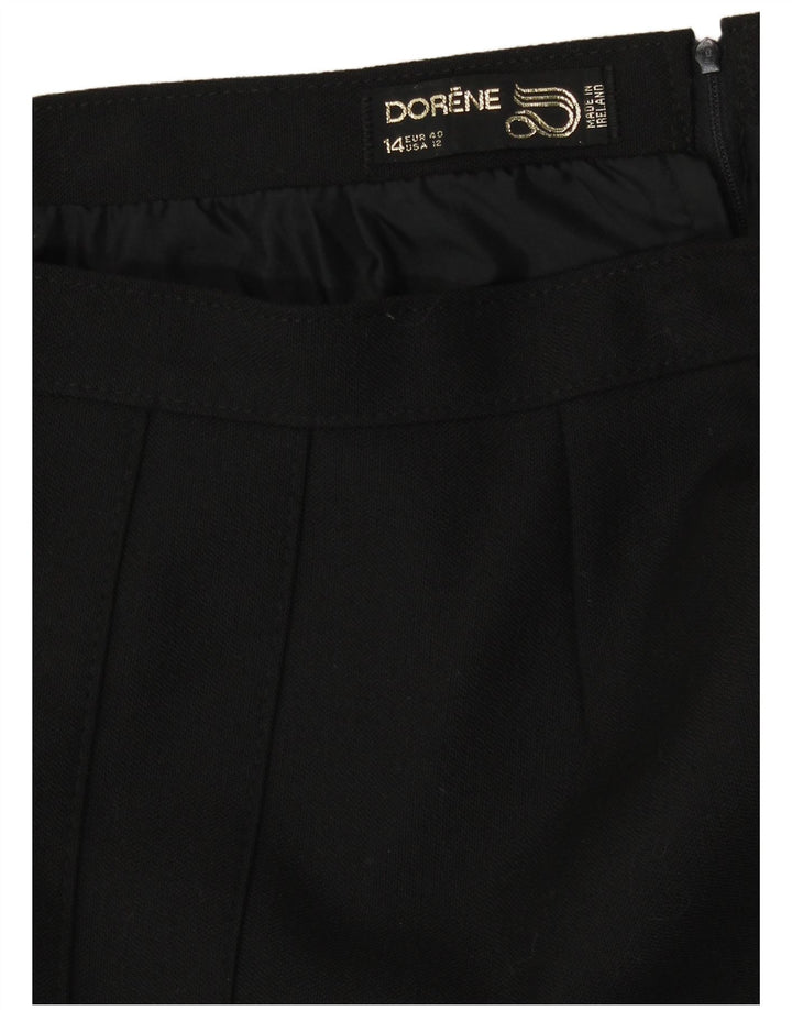 Saia feminina cintura alta plissada linha A Reino Unido 14 médio W28