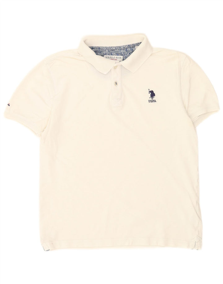 US Polo Assn. Camisa Masculina Pequena Algodão Branco